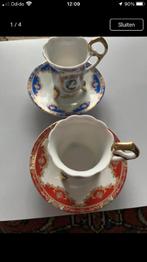 mooie handbeschilderde porceleinen espresso kopjes gaaf, Antiek en Kunst, Antiek | Porselein, Verzenden