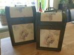 Vintage Houten Wijnkisten met Druivenmotief, Antiek en Kunst, Curiosa en Brocante, Ophalen of Verzenden