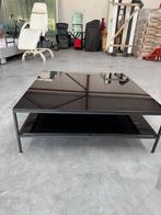 Salontafel Vierkant 100x100 Dubbele Zwarten Glazen Plaat, Huis en Inrichting, Tafels | Salontafels, Ophalen, Gebruikt, 50 tot 100 cm