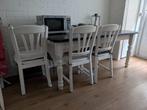 Eettafel met bijpassende stoelen, Huis en Inrichting, Tafels | Eettafels, Ophalen, 50 tot 100 cm, Zo goed als nieuw, 150 tot 200 cm