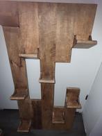 Houten wijnrek voor aan de muur, mangohout, Ophalen, Zo goed als nieuw