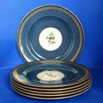 Royal Worcester - blauw gemarmerde ontbijtborden, Antiek en Kunst, Antiek | Servies los, Ophalen of Verzenden