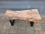 Landelijk bankje salontafel boomstamplank, Ophalen, 100 tot 150 cm, 50 tot 100 cm, Stoer sober robuust landelijk