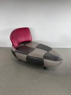 1x Leolux Kikko Chaise Lounge Antraciet/Grijs/Roze - Leer