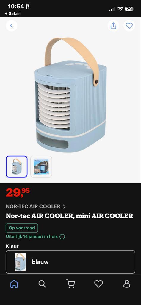 Te koop mini Nor tec aircooler, Witgoed en Apparatuur, Airco's, Zo goed als nieuw, Mobiele airco, Minder dan 60 m³, 3 snelheden of meer