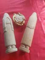 2 handgemaakte houten beeldje, Ophalen of Verzenden