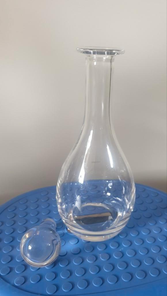 Mooie strakke kristallen karaf met slanke hals., Huis en Inrichting, Keuken | Servies, Zo goed als nieuw, Overige typen, Overige stijlen