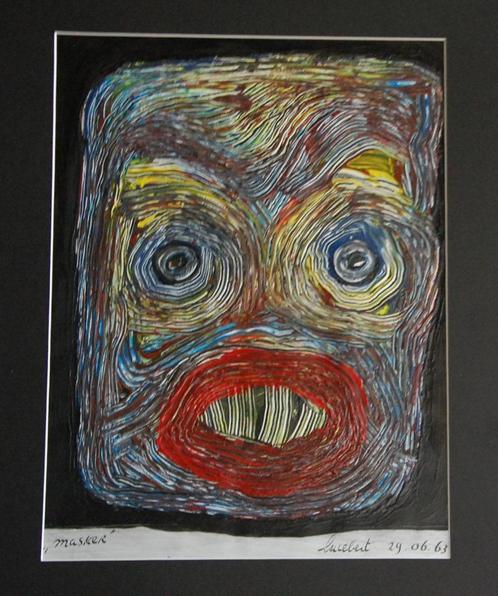 Schilderij Lucebert, Masker, Antiek en Kunst, Kunst | Schilderijen | Modern, Ophalen