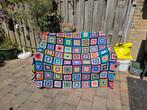 Gehaakte deken/plaid/sprei granny square katoen, Ophalen of Verzenden, Zo goed als nieuw