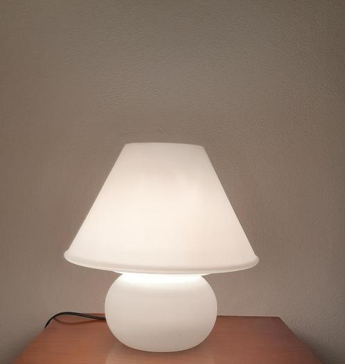 Vintage design mushroom glazen tafellamp, Glashütte Limburg, Huis en Inrichting, Lampen | Tafellampen, Gebruikt, Minder dan 50 cm
