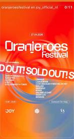 Oranjeroes festival 3x, Tickets en Kaartjes