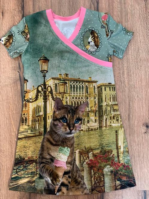 Jurkje #poes #venetië korte mouw maat 98, Kinderen en Baby's, Kinderkleding | Maat 98, Nieuw, Meisje, Jurk of Rok, Ophalen of Verzenden