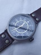 Pilot horloge WOII, Sieraden, Tassen en Uiterlijk, Overige merken, Leer, Staal, Polshorloge