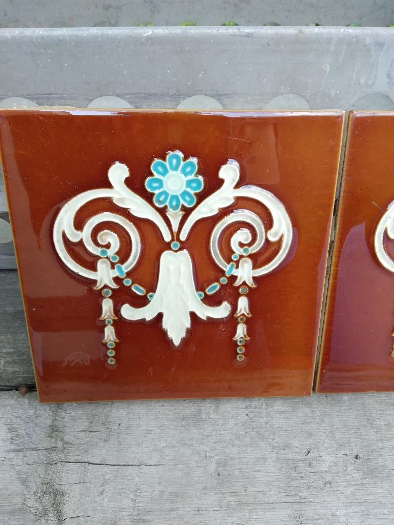 11 Prachtige art nouveau wandtegels motief in relief, Ophalen