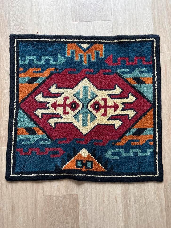 Vierkant Tapijt - 80x80 cm, Huis en Inrichting, Stoffering | Tapijten en Kleden, Gebruikt, 50 tot 100 cm, Vierkant, Blauw, Ophalen of Verzenden