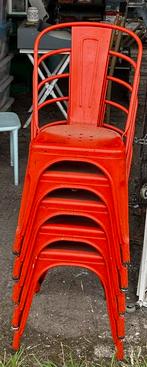 5 “Tolix” stoelen - Oranje, Huis en Inrichting, Ophalen, Gebruikt, Overige kleuren, "Tolix"
