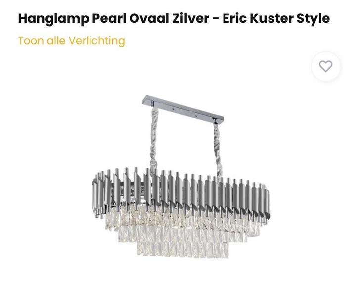 Luxe Hanglamp Pearl Zilver - Eric Kuster Stijl, Huis en Inrichting, Lampen | Hanglampen, Gebruikt, Metaal, Ophalen of Verzenden