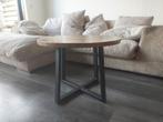 Salon- of bijzettafel, mango & staal, Overige materialen, Minder dan 55 cm, Rond, Zo goed als nieuw