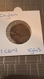1 cent 1943, Ceylon, Postzegels en Munten, Munten | Azië, Verzenden, Zuid-Azië