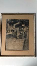 Pentekening Rotterdam Spuiwater 1943 - Riek van Leeuwen, Antiek en Kunst, Kunst | Schilderijen | Klassiek, Ophalen of Verzenden