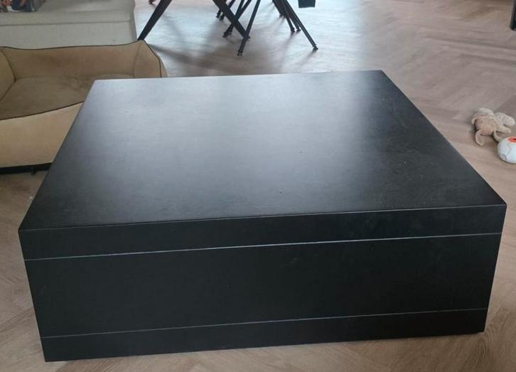 Zware zwarte Van Bommel tafel met lades, Huis en Inrichting, Tafels | Salontafels, Ophalen