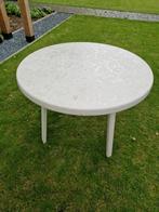 Gratis ophalen witte ronde tuintafel - 100cm, Tuin en Terras, Tuintafels, Ophalen, Gebruikt, Rond, Kunststof