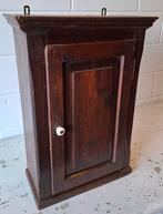 Antiek/Brocante houten hangkast, Landelijke wandkast, Ophalen