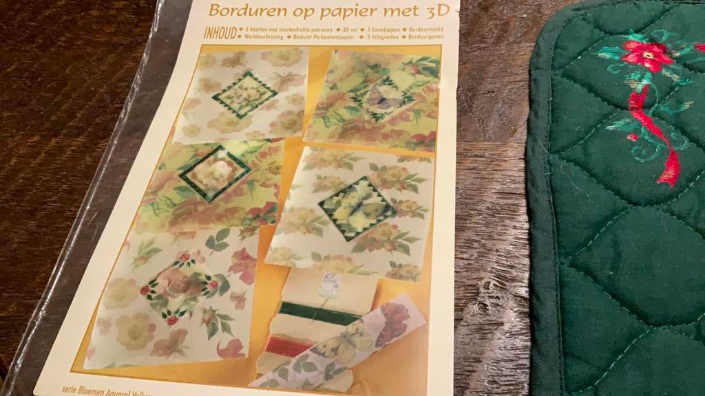 AVEC ( Erica ) borduren op papier kaarten, Hobby en Vrije tijd, Ophalen of Verzenden, Nieuw, Natuur, Overige typen