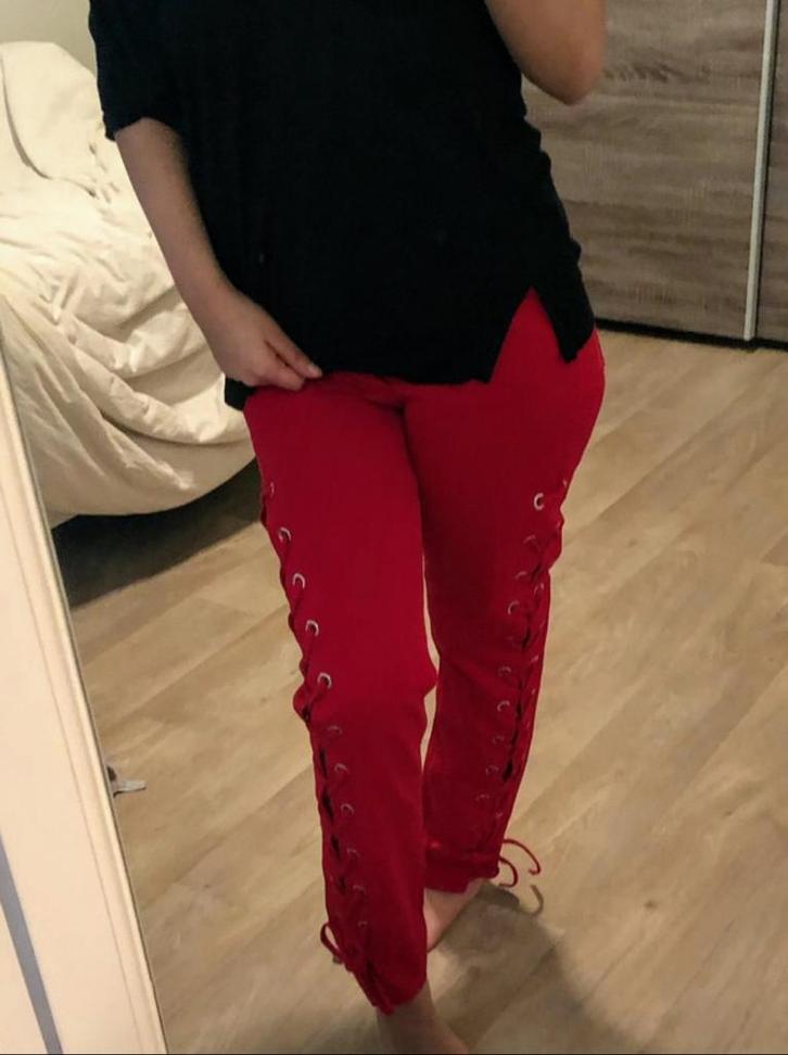 Sandro jeans broek rood mt 36, Kleding | Dames, Spijkerbroeken en Jeans, Nieuw, W28 - W29 (confectie 36), Overige kleuren, Ophalen of Verzenden