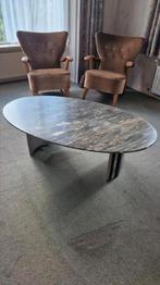 Massief Marmeren salontafel ovaal vintage retro, Huis en Inrichting, Tafels | Salontafels, Ophalen, 100 tot 150 cm, 50 tot 100 cm
