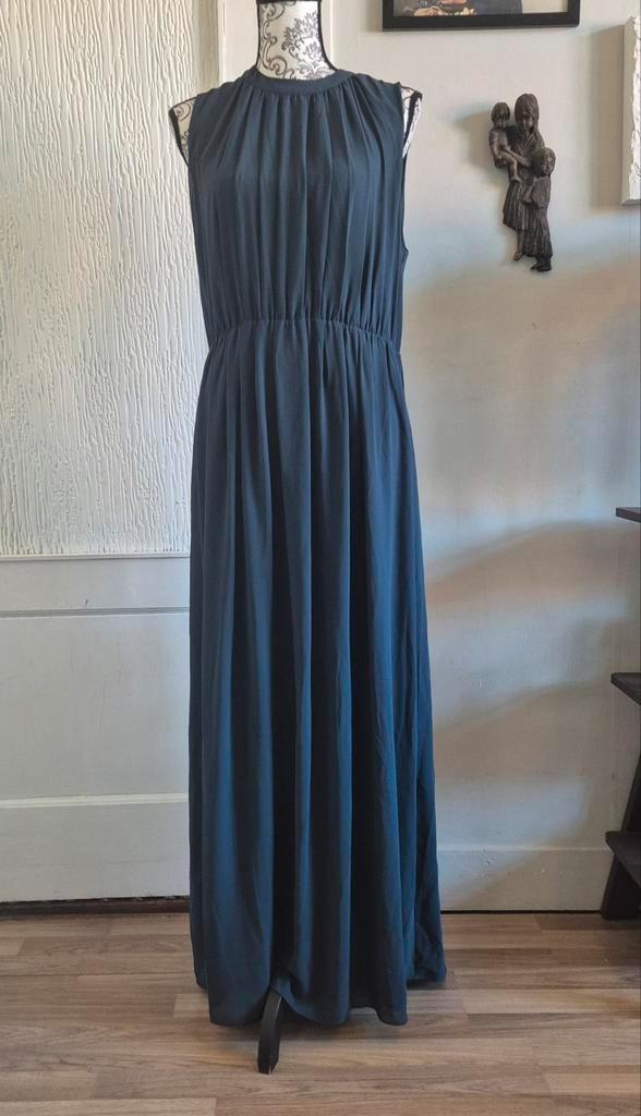 H&M | maxi-dress | 44 | XL, Kleding | Dames, Gelegenheidskleding, Zo goed als nieuw, Galajurk, Maat 42/44 (L), Groen, Ophalen of Verzenden