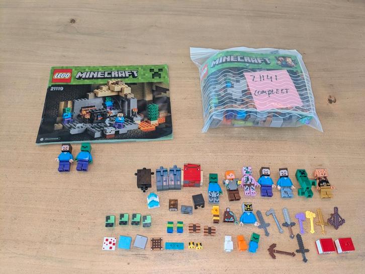 Lego Minecraft 21141 & 21119 + Minifigs, Kinderen en Baby's, Speelgoed | Duplo en Lego, Zo goed als nieuw, Ophalen of Verzenden