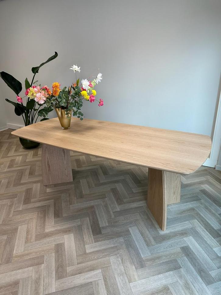 Eettafel 220 x 100 cm MDF Eikenhoutlook OUTLET ‼️, Huis en Inrichting, Tafels | Eettafels, Nieuw, 50 tot 100 cm, 200 cm of meer