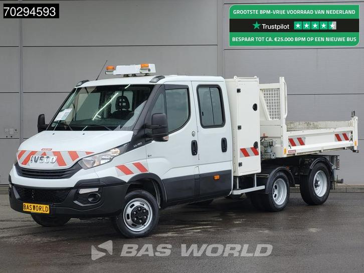 Iveco Daily 35C15 3.0L Kipper met Kist Maxicargo Airco Cruis, Auto's, Bestelauto's, Bedrijf, Te koop, Achteruitrijcamera, Airconditioning