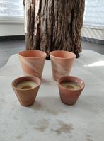 4 terra cotta potjes, Tuin en Terras, Bloempotten, Rond, Ophalen of Verzenden, Zo goed als nieuw, Tuin