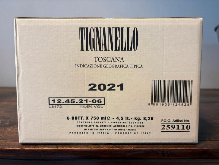 Tignanello 2021 originele verpakking, Verzamelen, Wijnen, Nieuw, Rode wijn, Italië, Vol, Ophalen