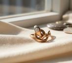 Antieke Gouden Slangenring Diamant & Turkoois, Sieraden, Tassen en Uiterlijk, Ringen, Gebruikt, Ophalen of Verzenden, Kleiner dan 17