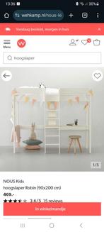 NOUS Kids Hoogslaper Robin wit, Huis en Inrichting, Slaapkamer | Stapelbedden en Hoogslapers, Ophalen, Eenpersoons, Zo goed als nieuw