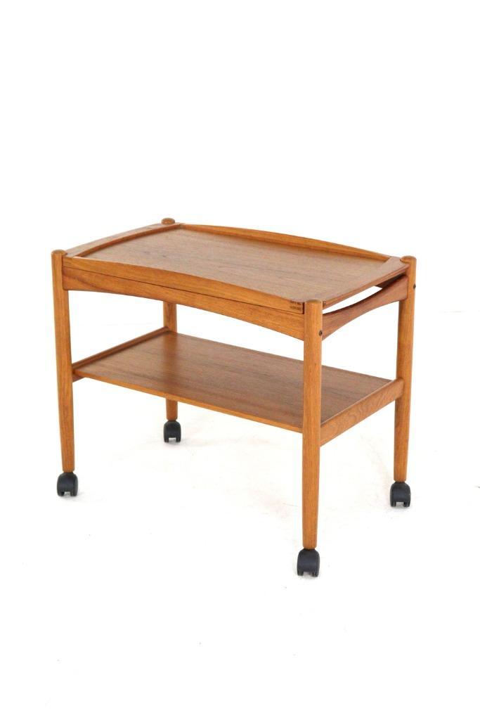 Poul Hundevad trolley vintage teak gratis bezorging Deens, Huis en Inrichting, Tafels | Sidetables, Gebruikt, 25 tot 50 cm, 50 tot 100 cm