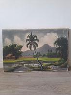 Schilderij Indonesisch Landschap, Antiek en Kunst, Kunst | Schilderijen | Klassiek, Ophalen of Verzenden