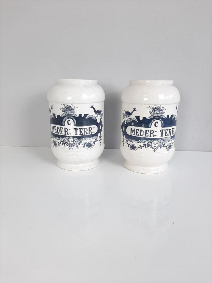 2 antieke apothekerspotten nove italie, Antiek en Kunst, Antiek | Porselein, Verzenden