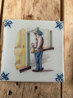 TE KOOP: 4x Handgeschilderde tegels Makkum aardewerk, Antiek en Kunst, Antiek | Wandborden en Tegels, Ophalen of Verzenden