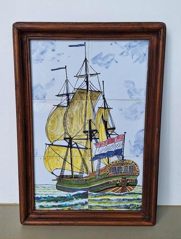 vintage antiek tegeltableau driemaster De goede hoop beschikbaar voor biedingen