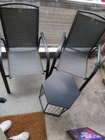 2 tuinstoelen + tafel, Tuin en Terras, Ophalen, Gebruikt, Metaal