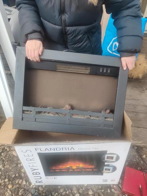 Rubyfires Flandria Elektrische Inbouwhaard, Huis en Inrichting, Haarden, Zo goed als nieuw, Elektrische haard, Ophalen