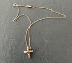 Zilveren ketting met kruisje en genuine diamonds. 925, Verzenden, Nieuw, Met edelsteen, Zilver