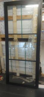 Stalen Scharnierdeur - 3 vaks - Helder glas - rechtsdraaiend, 80 tot 100 cm, Binnendeur, Ophalen of Verzenden, Zo goed als nieuw