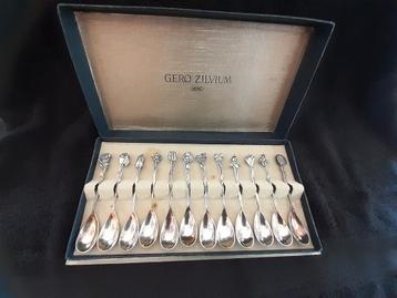 gero zilvium 12 theelepels bloemen in originele doos beschikbaar voor biedingen