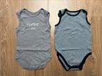 2 rompertjes HEMA & Bambino grijs maat 86/92, Nacht- of Onderkleding, Gebruikt, Ophalen of Verzenden, Hema