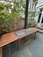 Solid Wood Extendable Garden Table + Parasol, Ophalen, Rechthoekig, Hout